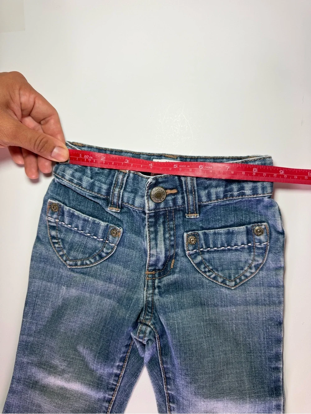 Vintage Y2K Old Navy Toddler Girl Heart Pocket Flare Jeans 2T